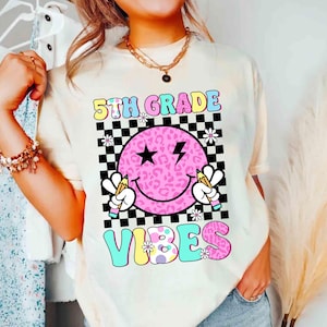 5th Grade Vibes Smile Shirt, Fifth Grade Shirt, Back to School Shirt, 5th Grade Team Shirt, Teacher Squad Shirt, First Day of School Shirt