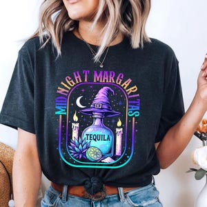 Midnight Margaritas Shirt, Retro Halloween Shirt, Tequila Shirt, Witchy Tee, Halloween Gift, Midnight Margarita, Spooky Drinking Gift
