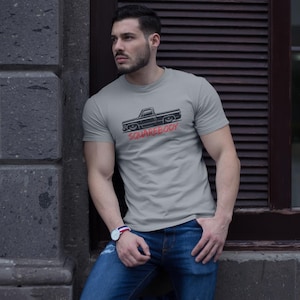 Uniseks katoenen T-shirt met vierkante body - retro Squarebody C10 vrachtwagent-shirt, cadeau klassieke autoliefhebber, grafisch T-shirt, cool T-shirt, shirt Muscle Truck,