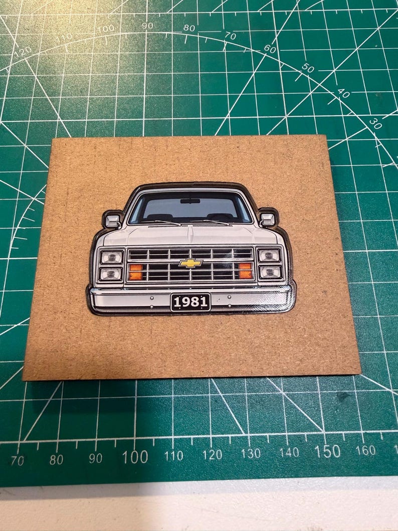 Square Front View Rectangular Top View Custom Square Body Truck Magnet | Personalized Front View Fridge Magnet ...