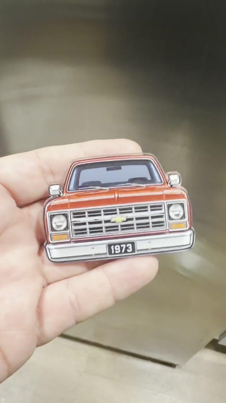Square Front View Rectangular Top View Custom Square Body Truck Magnet | Personalized Front View Fridge Magnet ...