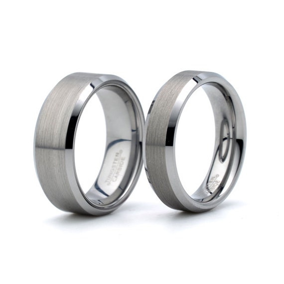 Brushed Tungsten wedding band Wedding Bands Mens Wedding | Etsy