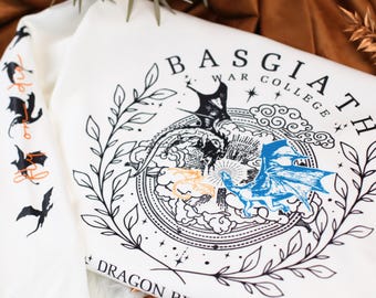 Basgiath War College Sweatshirt, Fourth Wing Fantasy Academy T-Shirt, Dragon Rider Fan Apparel