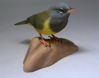 MacGillivray's Warbler Hand Carved and Hand Painted Wooden Bird