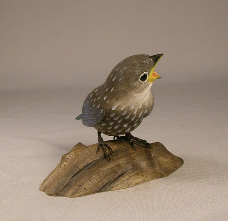 Baby Eastern Bluebird Carved Bird Basswood - Etsy