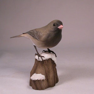 Dark-eyed Junco Wood Bird Carving