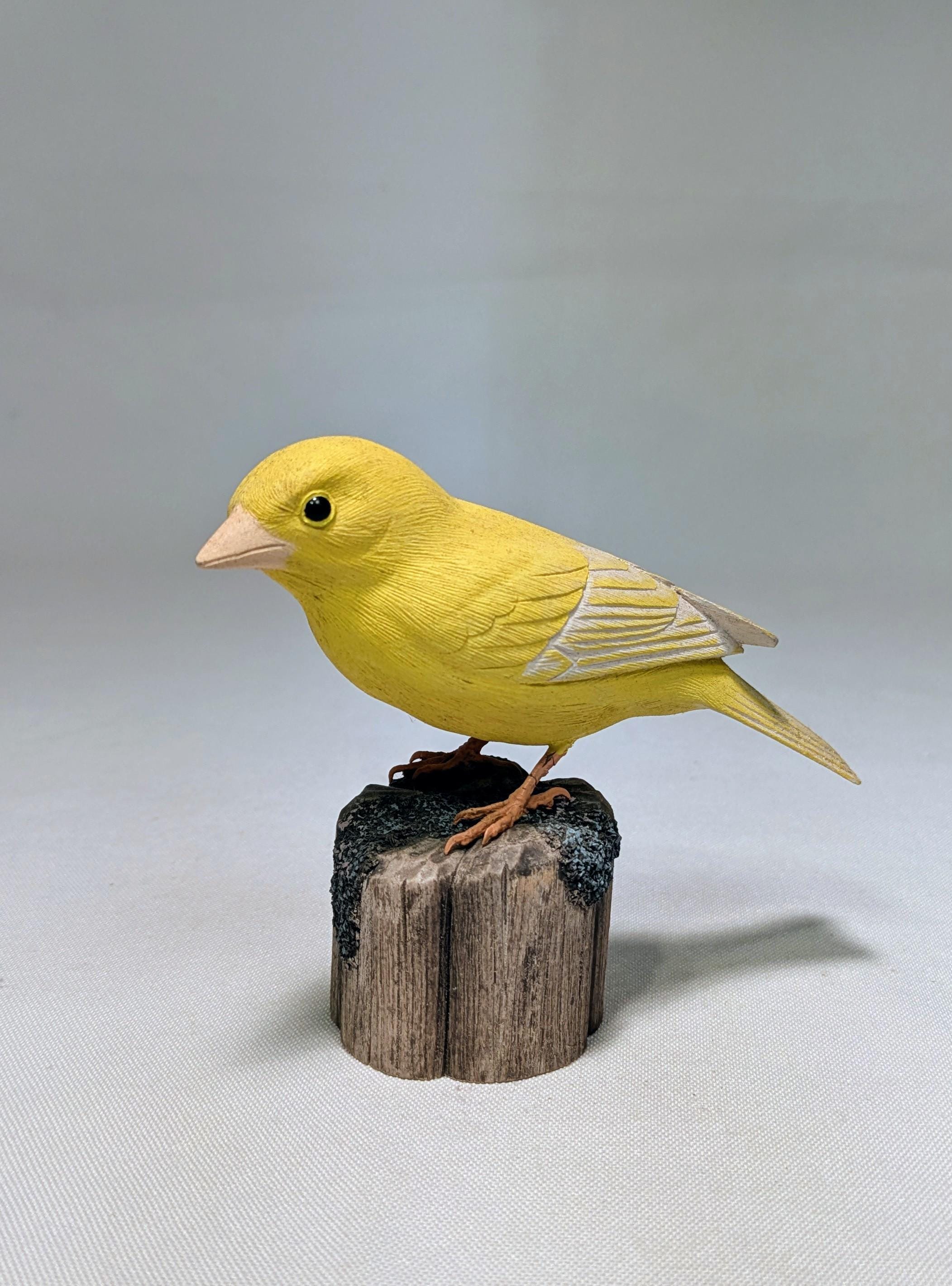 Yellow Canary Hand Carved Wooden Bird - Etsy