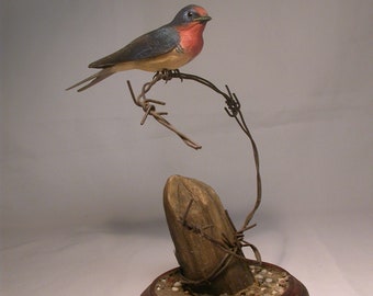 Barn Swallow Wooden Hand carved Bird Carving