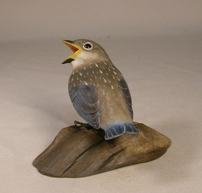 Baby Eastern Bluebird Carved Bird Basswood - Etsy