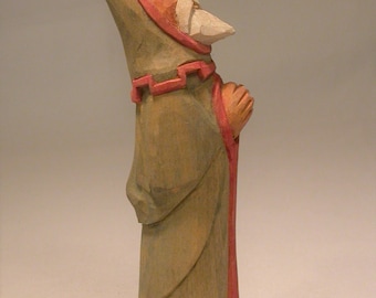 Santa woodcarving Hand Carved Sculpture from Basswood