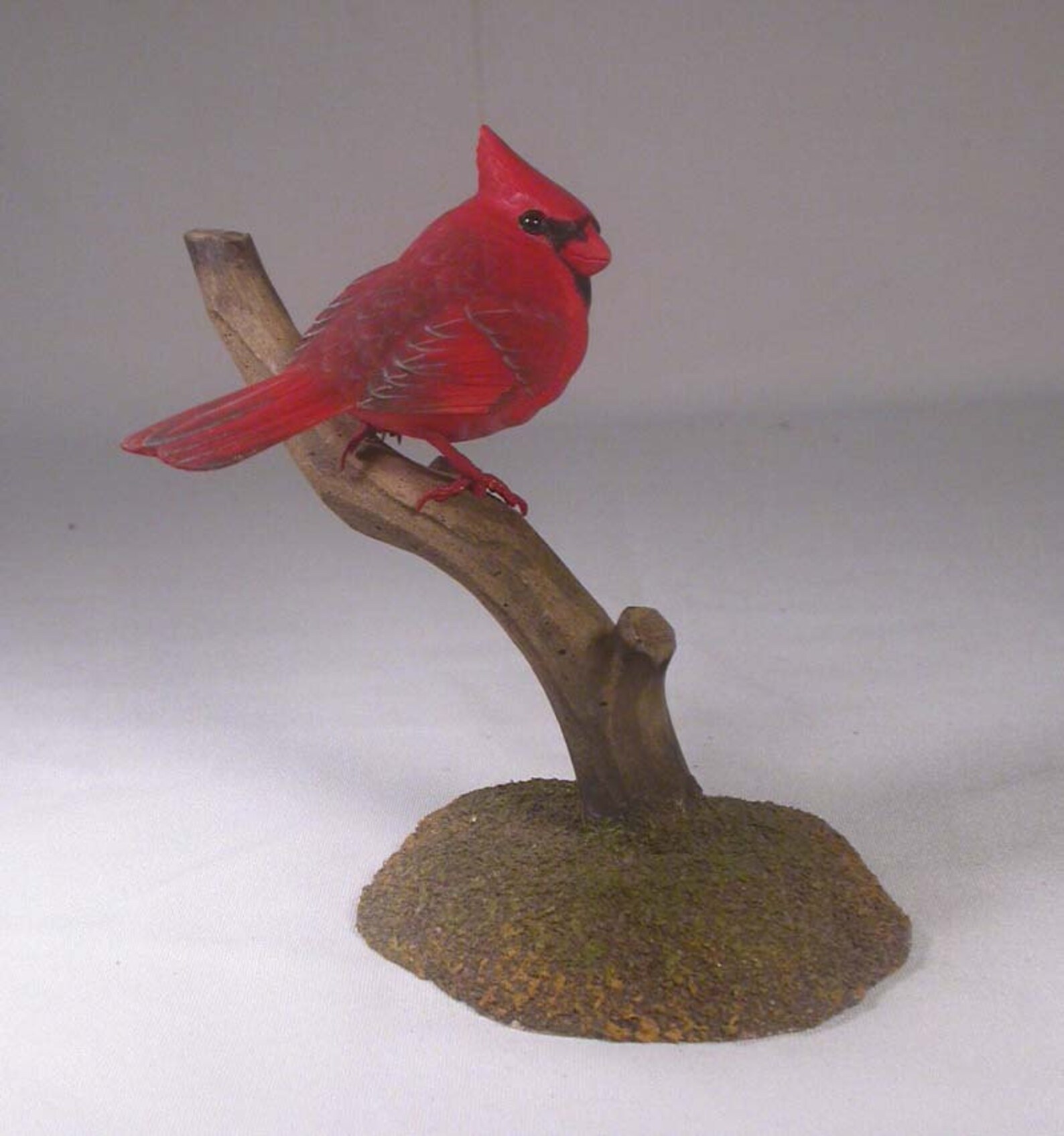 41/2 Inch Male Cardinal Hand Carved Wooden Branch Bird Carving Etsy
