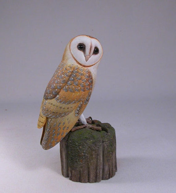 5 1 2 Barn Owl Wood Carving Etsy UK
