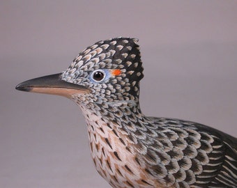 Grotere Roadrunner houten gesneden vogel