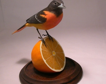 Baltimore Oriole Wooden carved Bird