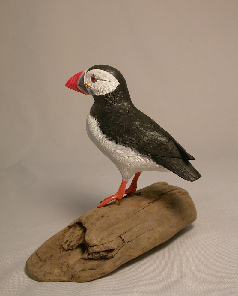 Atlantic Puffin Wood Carving Hand Carved and Hand Painted Etsy