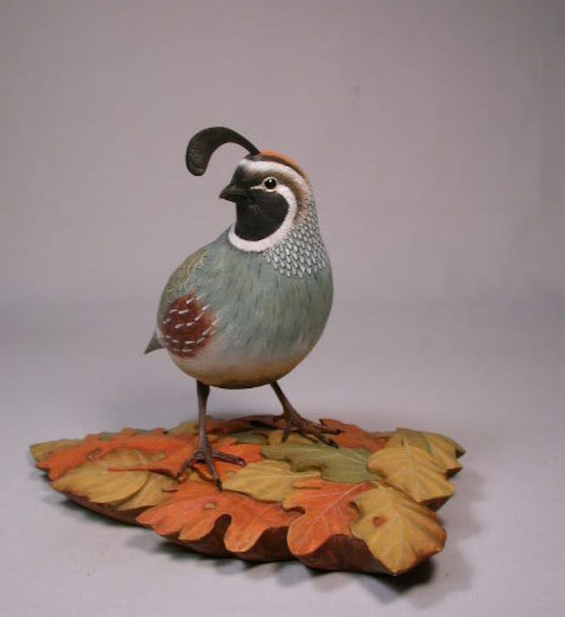 Gambel's Quail Hand Carved Wooden Bird Carving Etsy