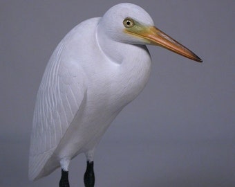 Great Egret Decoy Wood Carving