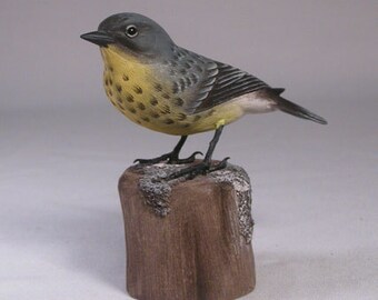 Kirtland's Warbler Wood Carving Carved Wooden Bird