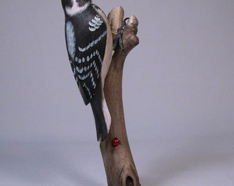 アカハラキツツキ - 手彫りの木製の鳥 - Etsy 日本