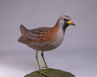 8" Sora Rail Hand Carved Wooden Water Bird