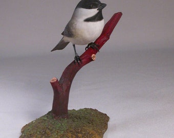 Black-capped Chickadee Wooden carved Bird