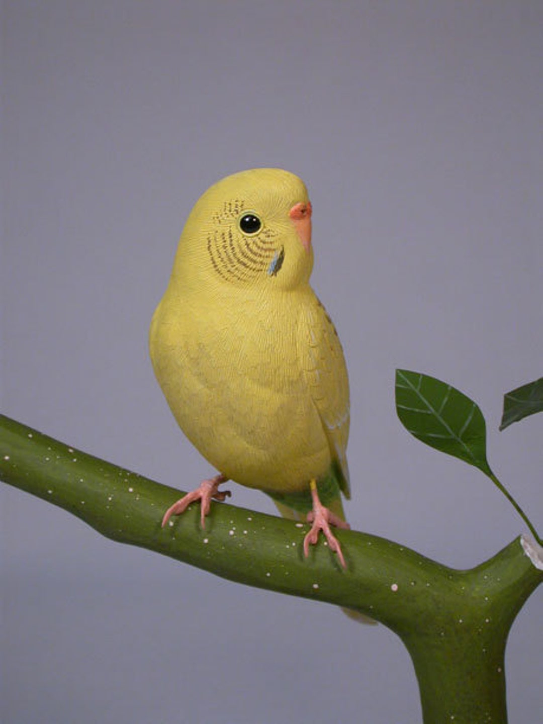 6-3/4 インチ セキセイインコ (黄色) 手彫りの木製鳥 - Etsy 日本