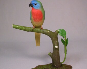Splendid Grass Parakeet Wooden carved Bird Carving