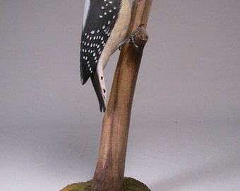 Downy Woodpecker Wooden carved Bird