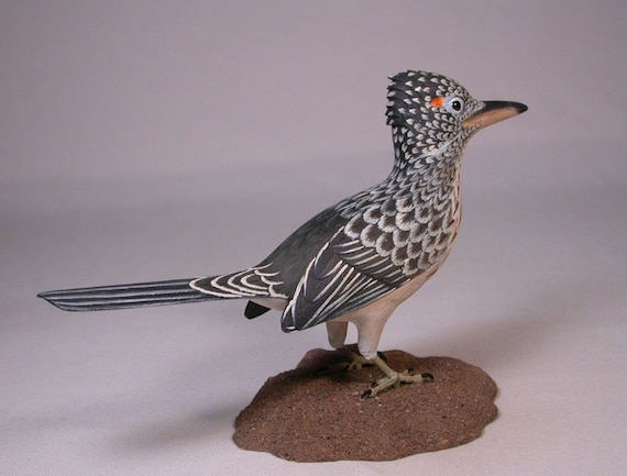 Greater Roadrunner Wooden Carved Bird - Etsy
