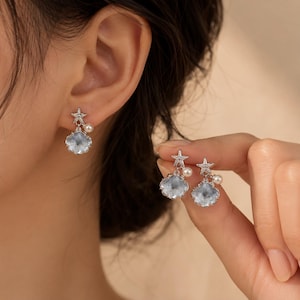 925 Silver Fish Cloud Drop Earrings | Hypoallergenic Ocean Beach Earrings