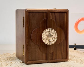 Custom Wooden Jewelry Box with Lock, Handmade Jewelry Organizer Box, Unique Birthday gift for her, personalized anniversary gift for wife