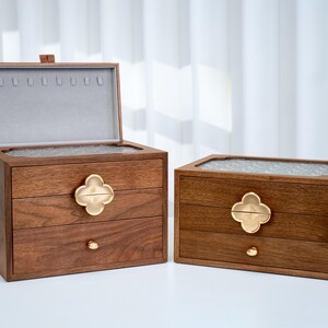 Walnut Wood Jewelry Box, Large Engraved Jewelry Storage Box, Custom Jewelry Box, Handmade Jewelry Organizer, Unique wedding birthday gift