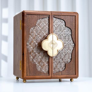 Portagioielli in legno personalizzato con 5 cassetti, grande organizer per gioielli, regalo personalizzato per la festa della mamma, regalo di anniversario per lei, contenitore per gioielli