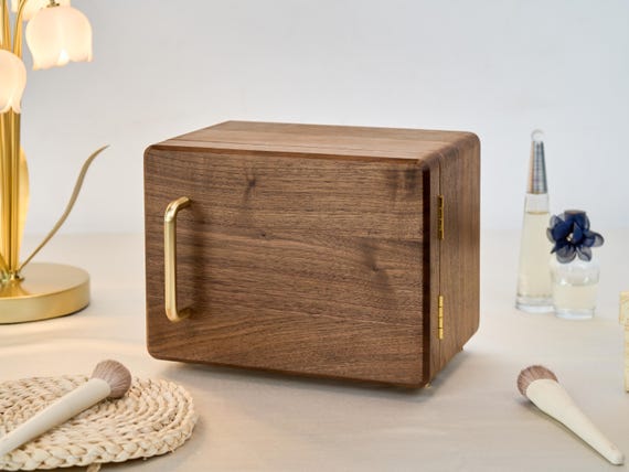 Solid Wooden Jewelry Box with 4 drawers, Custom engraved jewelry organizer handmade, Luxury Jewelry Storage Box, Solid Walnut Jewellery Box