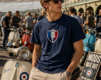 Scooter Wappen T-Shirt Unisex | Vintage Roller Wappen Shirt | Mod Rally Tee | Geschenk Scooterist Crew | Falschluft