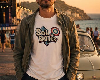 Soul Brother Mod T-Shirt – Northern Soul Scooter Shirt – Vintage Mod Culture Tee – Retro Streetwear – Unisex Bella Canvas 3001