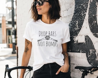 Drop Bars Not Bombs Unisex T-Shirt | Peace Statement Shirt | Scooter Handlebar Tee | Gift for Scooterist Activists | False Air