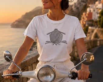 Scooterbabe Women's T-Shirt | Vespa Girl Tee | Italian Scooter Lady | Premium Women's Scooter Gift | Mod Streetwear