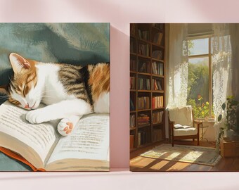 Book Lover Wall Art Digital Print Cozy Home Library Poster Minimalist Reading Decor Gift for Writers Readers Printable Artwork Study Room