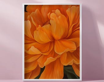 Mexikanischen Kunstdruck, Ringelblumen Poster, druckbare Latein Wanddekoration, vertikale minimalistische lateinische Ölmalerei Wanddruck