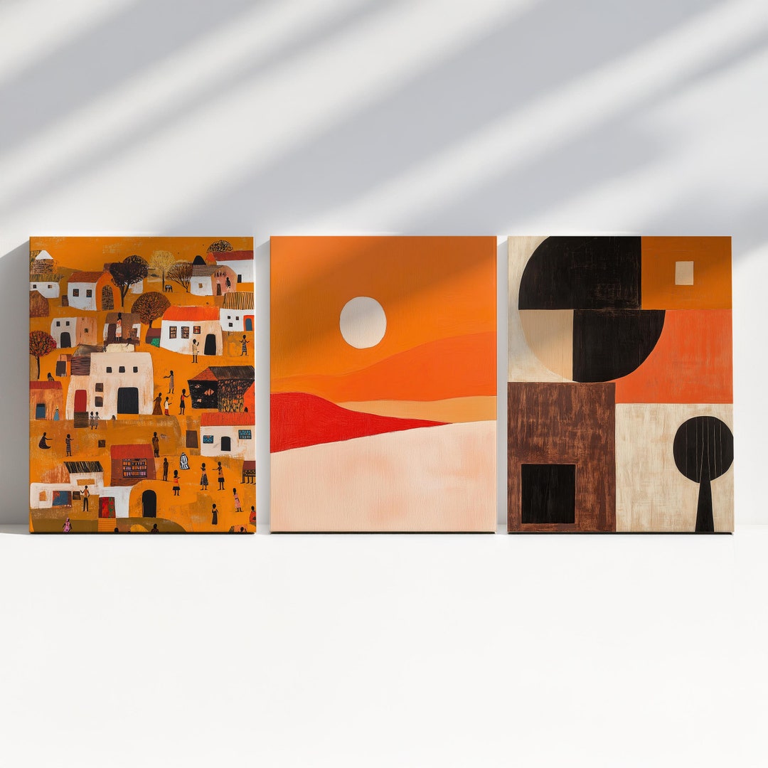 Set of 3 African Wall Art Print Tribal Safari Decor Ethnic Poster Boho ...
