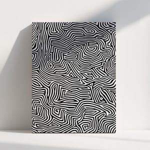 Black & White Optical Illusion Wall Art, Abstract Lines Download Print, Modern Poster, Minimal Aesthetic Wall Art, Trippy Poster Design