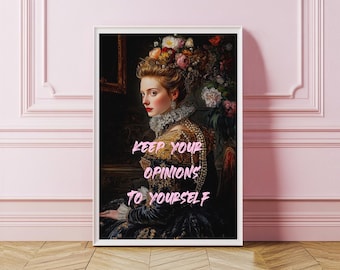 Funny Baroque Poster , Printable Altered Renaissance Wall Art, Humorous Poster with Ironic Quote, Vintage Wall Decor, Funny Print