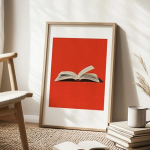 Book Lover Wall Art Digital Print Cozy Home Library Poster Minimalist Reading Decor Gift for Writers Readers Printable Artwork Study Room