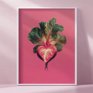 Beetroot Heat Print Download, Vegan Art Print, Vegetarian Wall Art,  Gift For Vegan, Vegetable Poster, Kitchen Wall Decor, Digital Download
