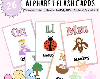 6 Printable Alphabet Flashcards for Kids – ABC Learning Cards
