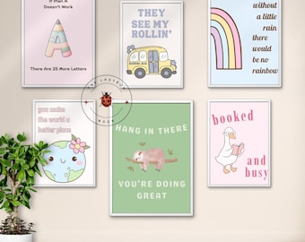 Encouragement Poster Set for Kids – 20 Digital Prints for Classroom or Therapy Room
