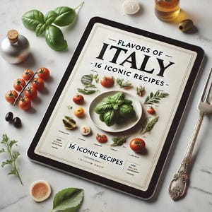 Flavors of Italy – 16 Iconic Italian Recipes, Authentic Italian Cookbook, Digital Download, Italian Food PDF, Italian Recipe e-book
