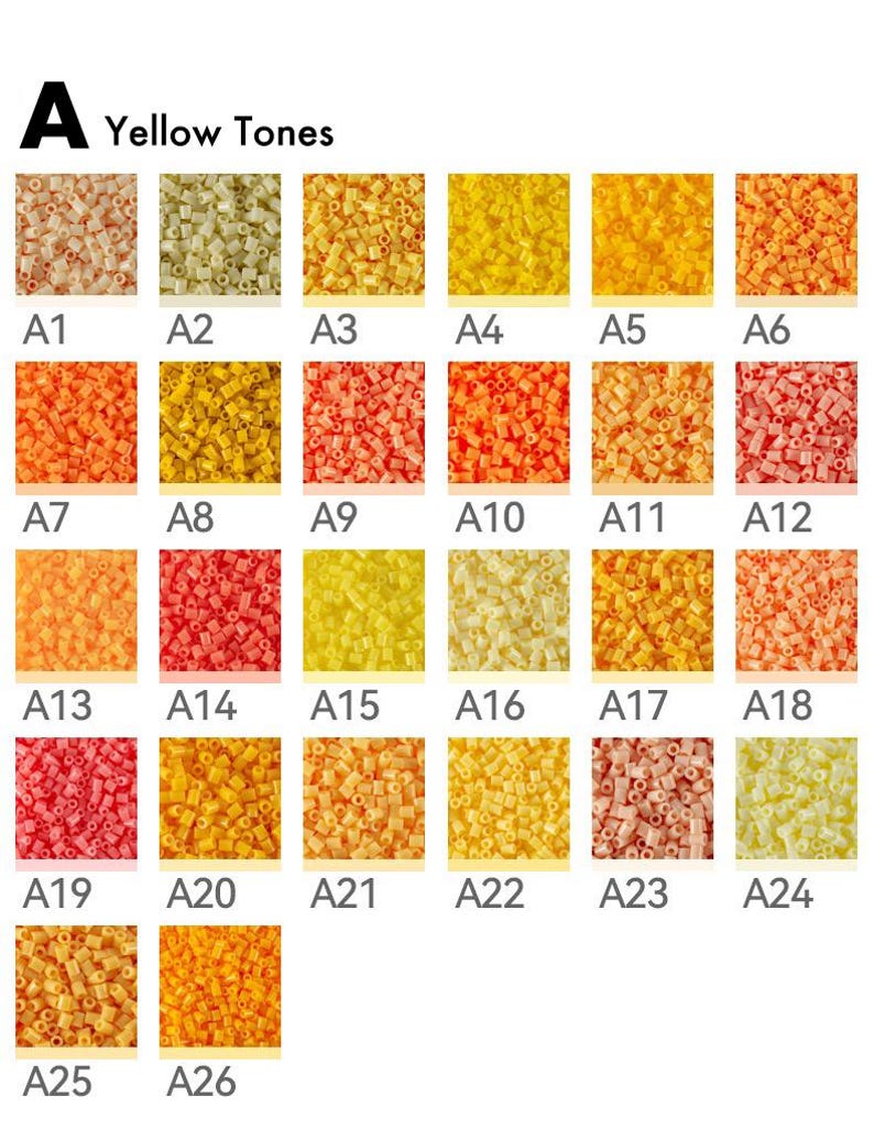 264 Colors Perler Beads Mini Fuse Beads 2.6mm Refill 2000/50000 Perler ...