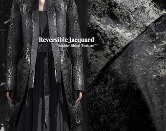 Iridescent Metallic Jacquard Fabric by the Yard Luxury Couture Abstract Gold Foil Designer Fabric for Dress, Costume, Runway Fashion Sewing